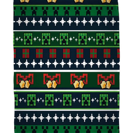 Minecraft Bells Sherpa Fleece Blanket