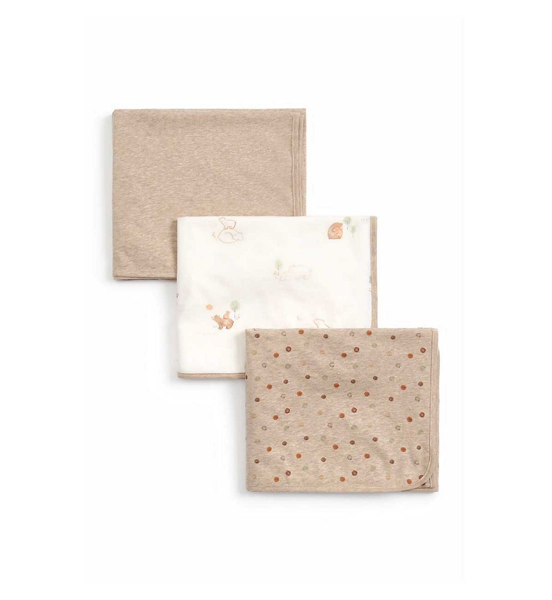 Mothercare Lovable Bear Jersey Blankets - 3 Pack