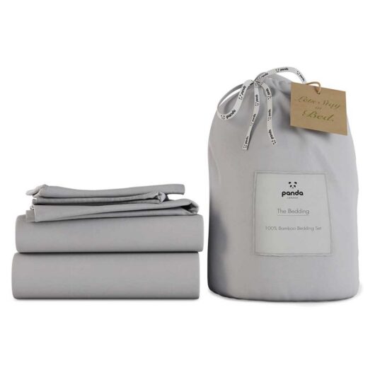 Panda 100% Bamboo Bedding Set - Quiet Grey Double