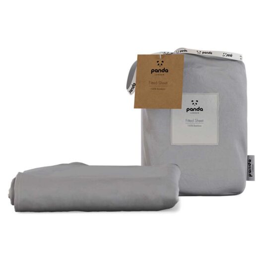 Panda 100% Bamboo Fitted Sheet - Quiet Grey Super King