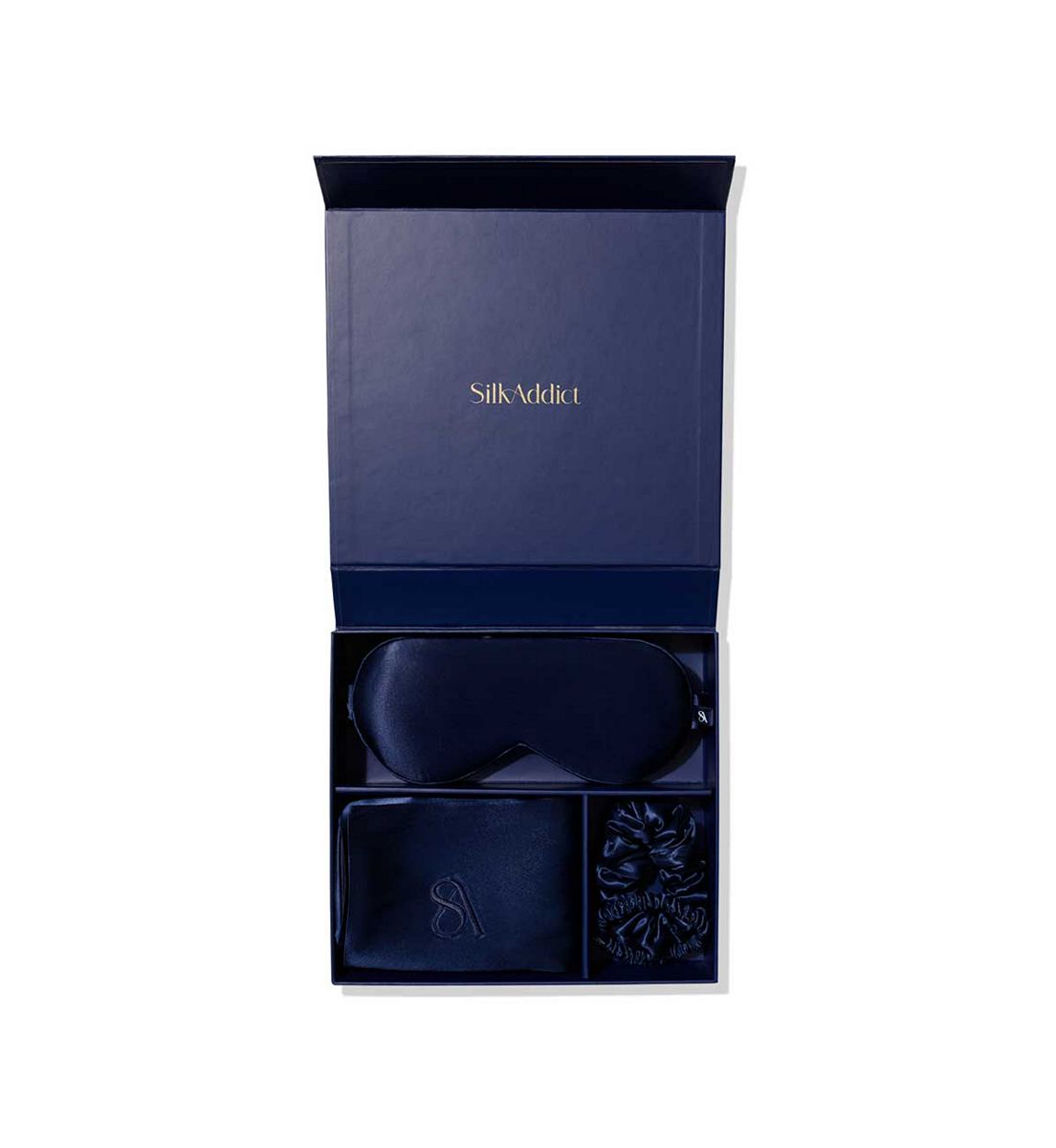 Silk Addict 100 % Mulberry Silk Gift Set Navy